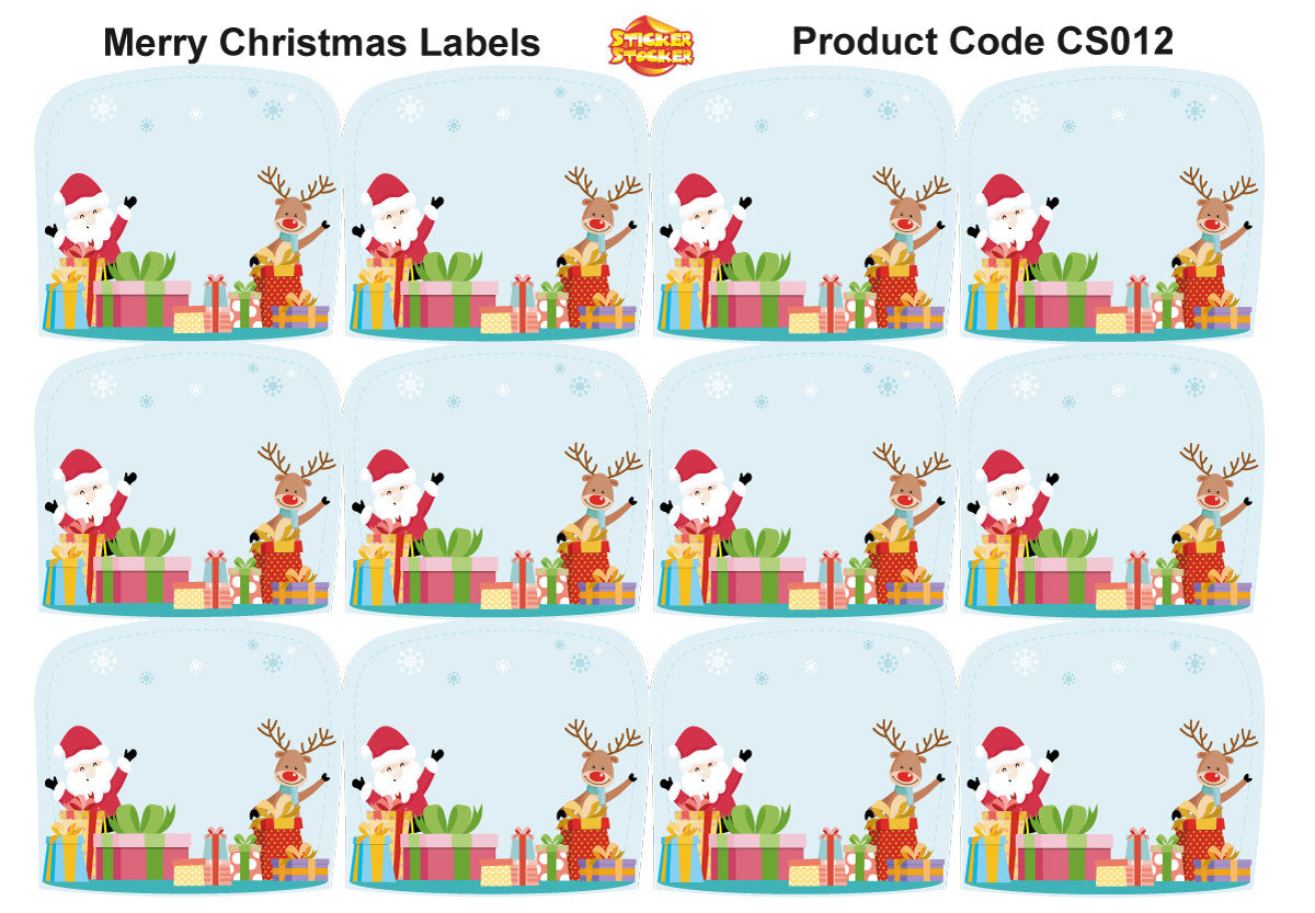Sticker Stocker 72 Christmas Self Adhesive labels 45mm Stickers Gifting Tags Present Name Labels