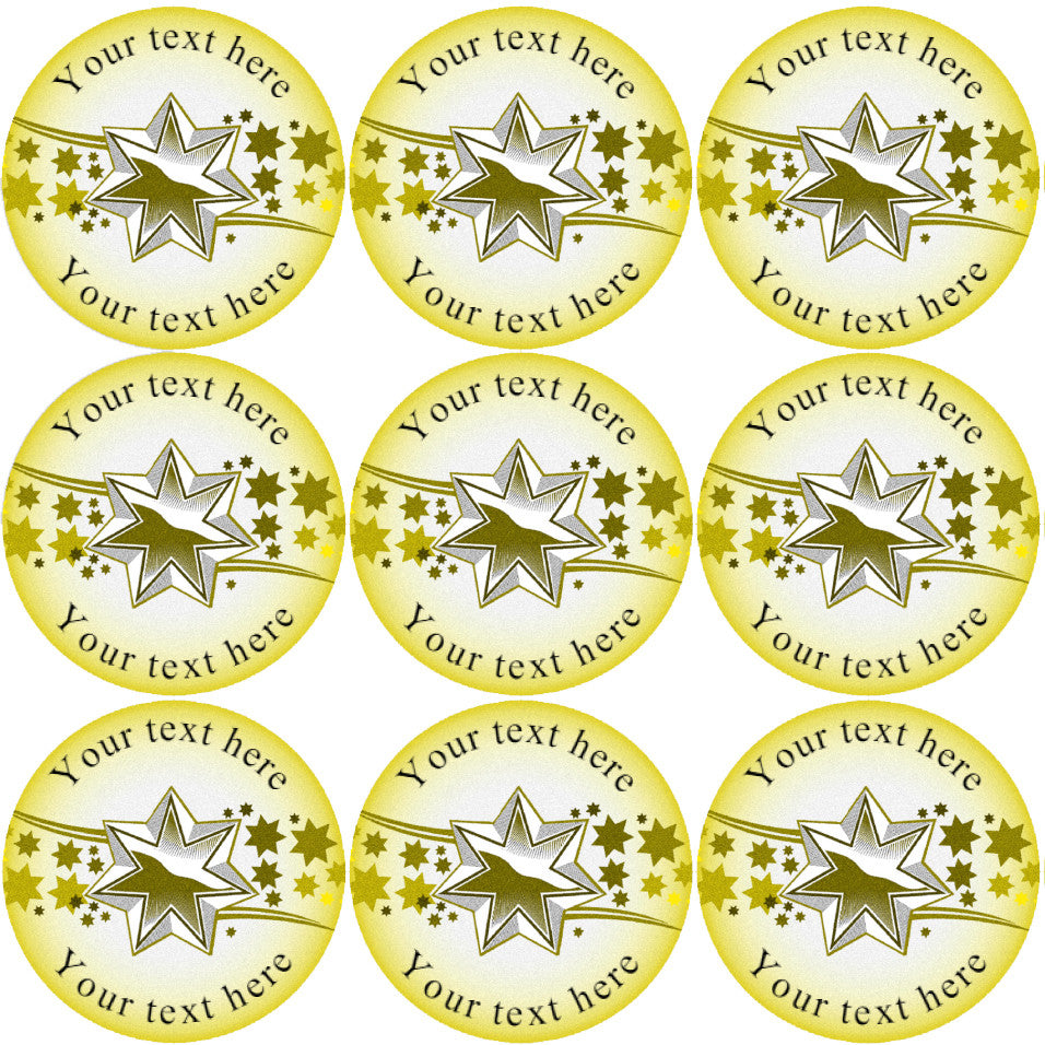Sticker Stocker 144 Gold Star Personalised 30 mm Reward Stickers for School Teachers, Parents and Nursery