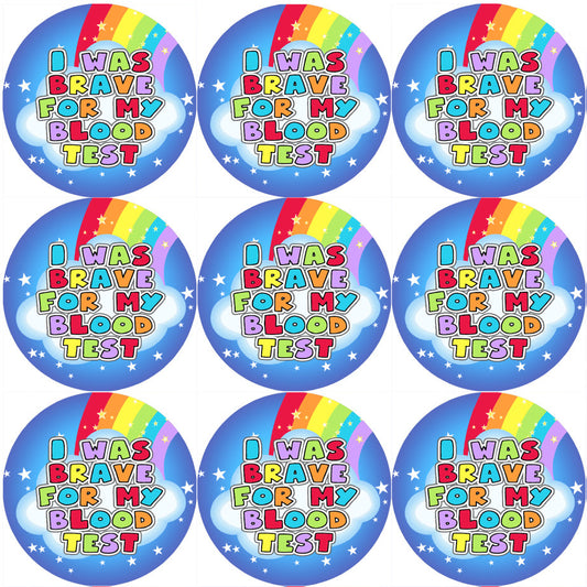 Sticker Stocker - I Was Brave Blood Test 30mm Children's Bravery Reward Stickers for Teachers or Nurses