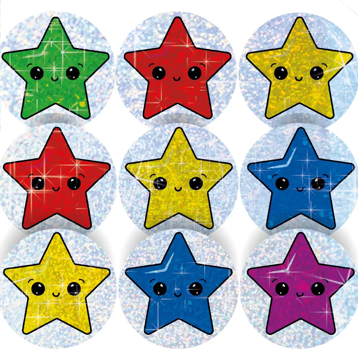 24 Sparkle Stars Stickers