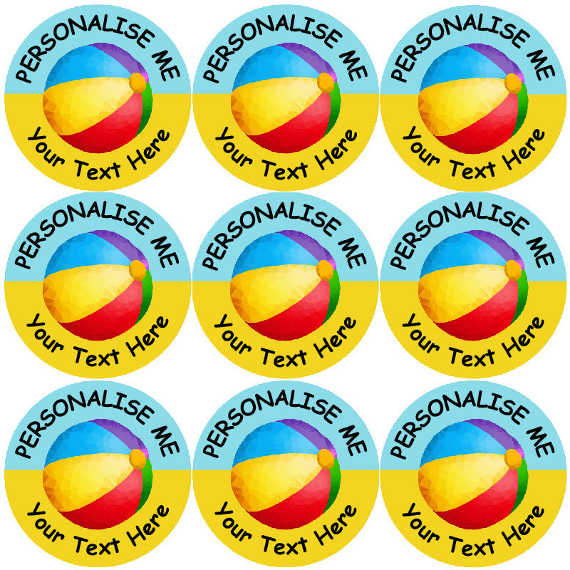 Sticker Stocker - 144 Personalised Beachballs 30mm Reward Stickers for School Teachers, Parents and Nursery