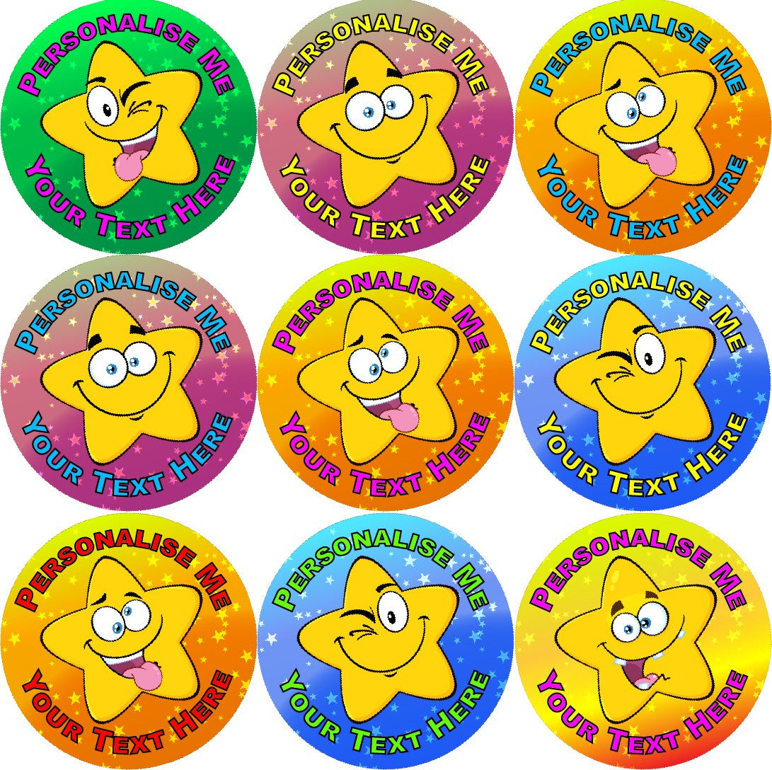 Sticker Stocker 144 Personalised Silly Star 30mm Reward Stickers for School Teachers, Parents and Nursery