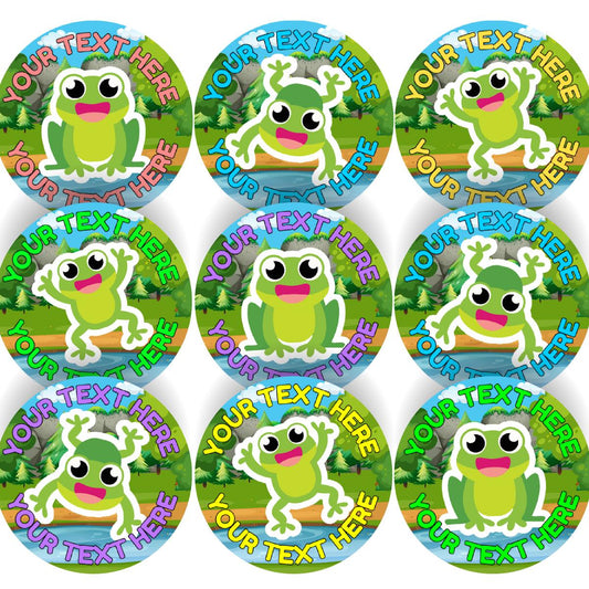 144 Personalised Hoppy Frog RWI 30mm Reward Stickers for School Teachers, Parents