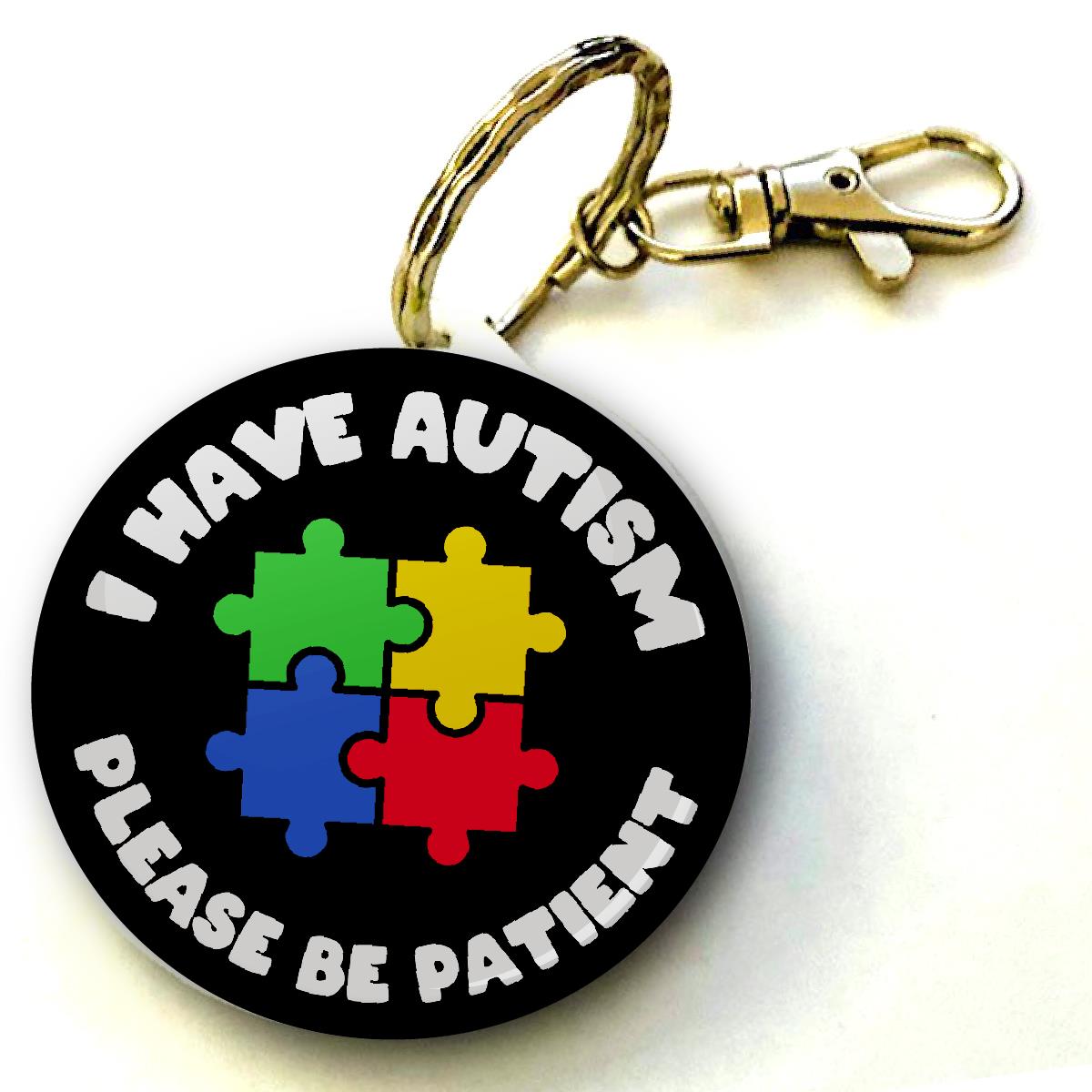 Autism Awareness Keyring 38mm Autistic Awareness (Pack of 8 Key Rings - 38mm)