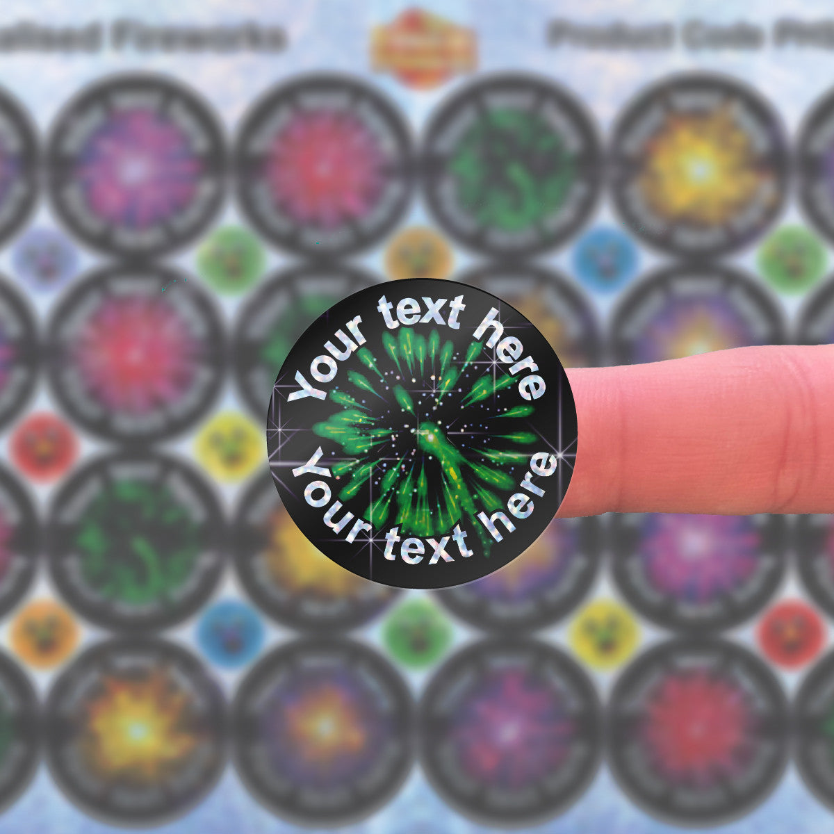 144 Personalised Sparkle Fireworks 30mm Reward Stickers + 90 Free Sparkle Smiles for School Teachers, Parents and Nursery