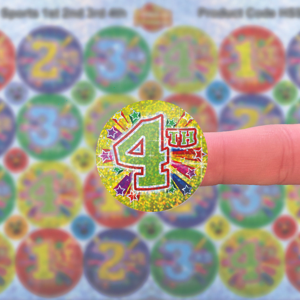 144 Sparkle Sports Day 30mm + 90 Free Sparkle Smiles Reward Stickers for Teachers, Parents and Schools