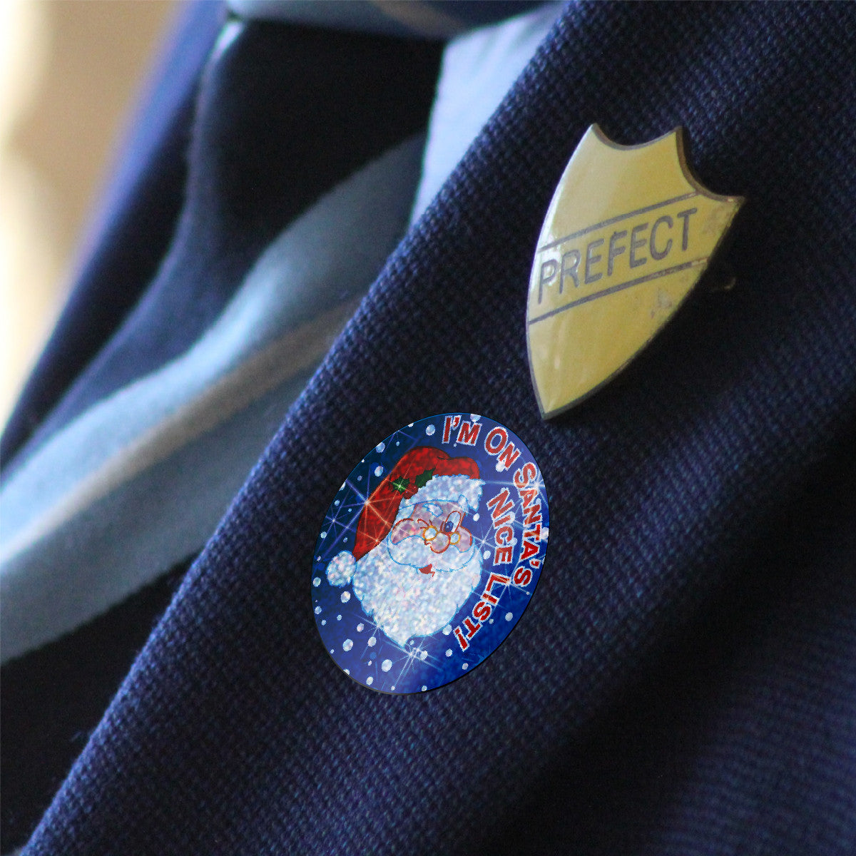 144 Sparkle Santa's Nice List Stickers 30mm + 90 Free Sparkle Smiles Reward Stickers for Teachers, Parents and Schools