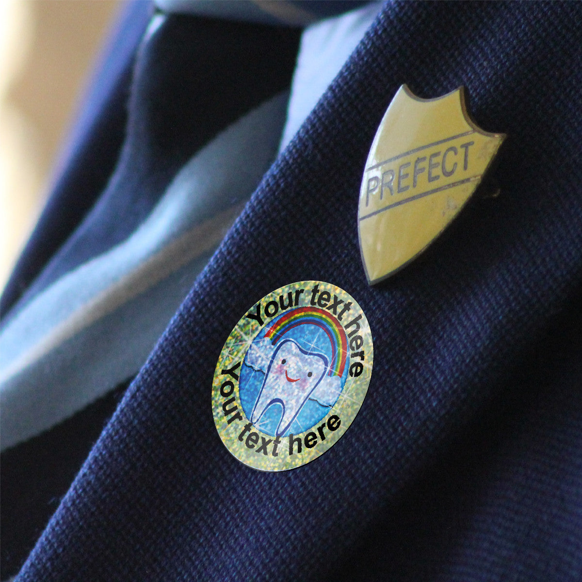 Sticker Stocker 144 Personalised Happy Teeth 30mm Reward Stickers + 90 Free Sparkle Smiles for School Teachers, Parents and Nursery