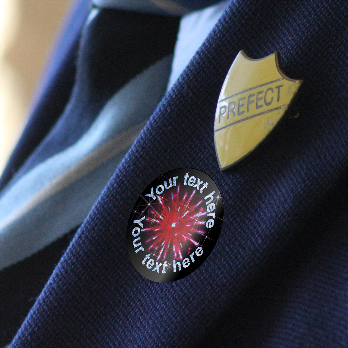 144 Personalised Sparkle Fireworks 30mm Reward Stickers + 90 Free Sparkle Smiles for School Teachers, Parents and Nursery