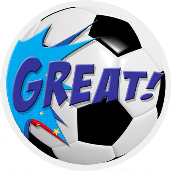 144 Football Praise Words 30mm Reward Stickers for Teachers, Parents and Party Bags