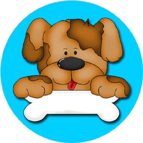 144 Puppy Bones 30mm Round Children's Reward Stickers for Teachers or Parents, Party Bags