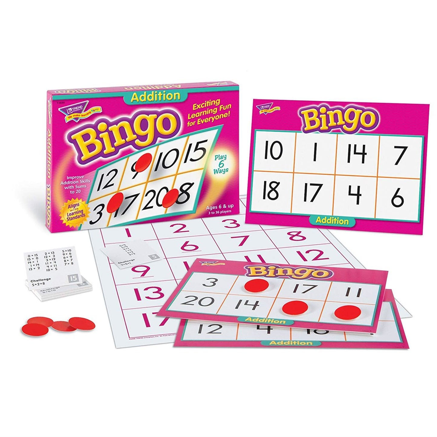 Teaching Addition Children's Bingo Maths Game for up to 36 players