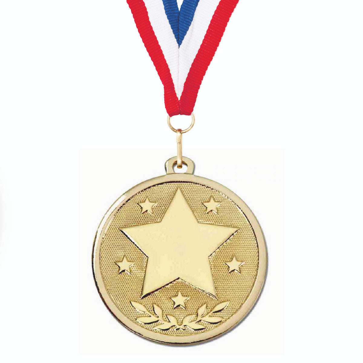 Sticker Stocker - Star Medal with FREE Ribbon and Certificate 45mm Metal Gold