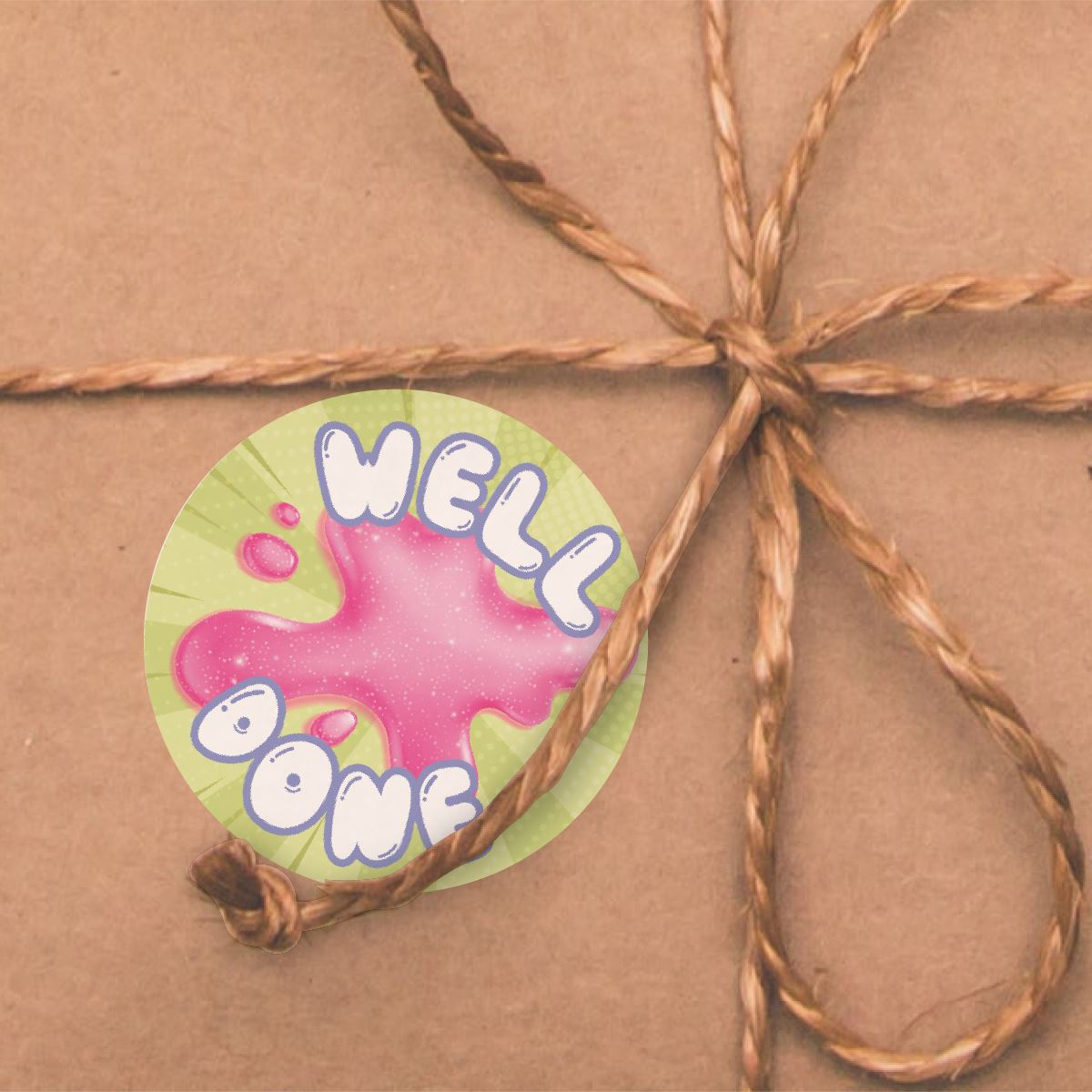 120 Bubblegum Well Done 30mm Bubble Gum Scented Reward Stickers for Teachers, Parents and Party Bags