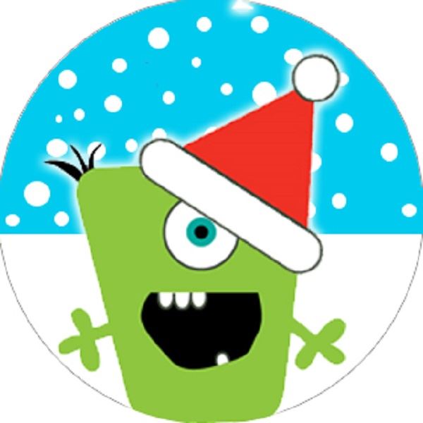 144 Christmas Monsters 30mm Children's Reward Stickers for Teachers or Parents