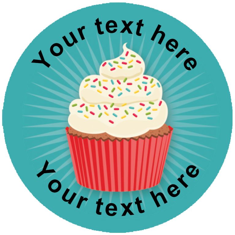 144 Cupcakes Personalised 30mm Reward Stickers for School Teachers, Parents and Nursery