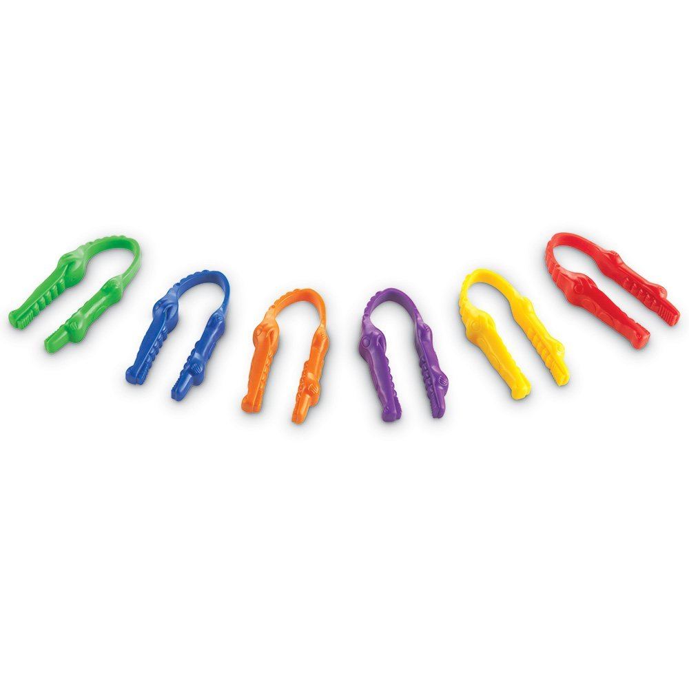 6 x Children's Gator Grabber Tweezers by Learning Resources