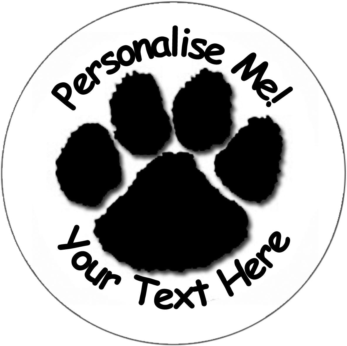 144 Personalised Black Paw 30mm Reward Stickers for School Teachers, Parents and Nursery