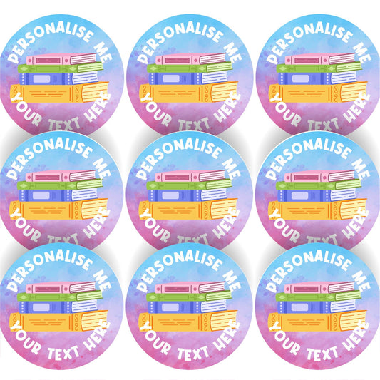 144 Personalised Book Stacks 30mm Reading Reward Stickers for School Teachers, Parents and Nursery