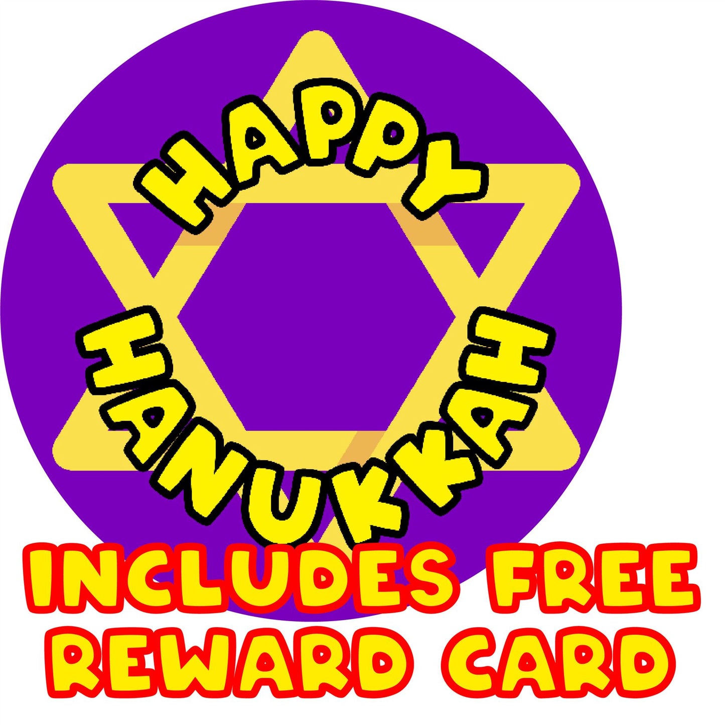 144 Happy Hanukkah 30mm Glossy Stickers