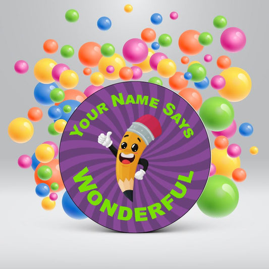 144 Personalised School Time Praise Words 30mm Reward Stickers for School Teachers, Parents and Nursery