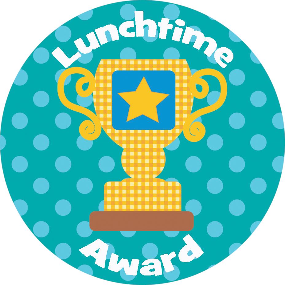 144 Dinner Time Trophies 30mm Children's Reward Stickers for Teachers or Parents