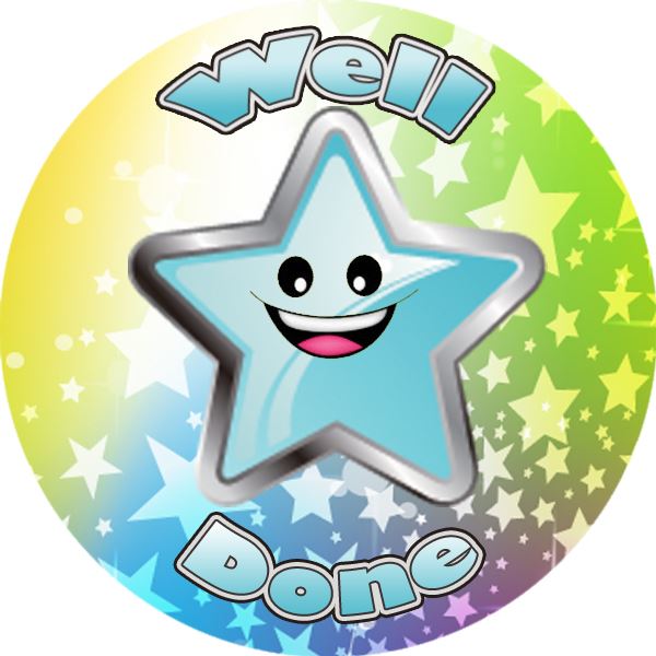 144 Well Done 30mm Reward Stickers for School Teachers, Parents and Nursery