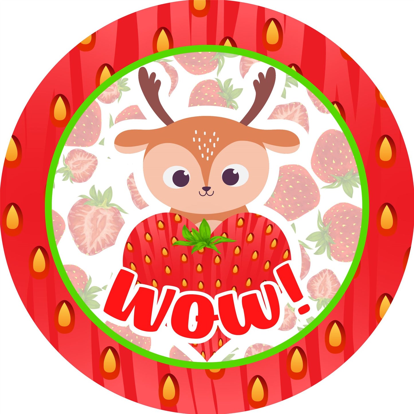 120 Strawberry Heart Animal 30mm Scented Reward Stickers for Teachers, Parents and Party Bags