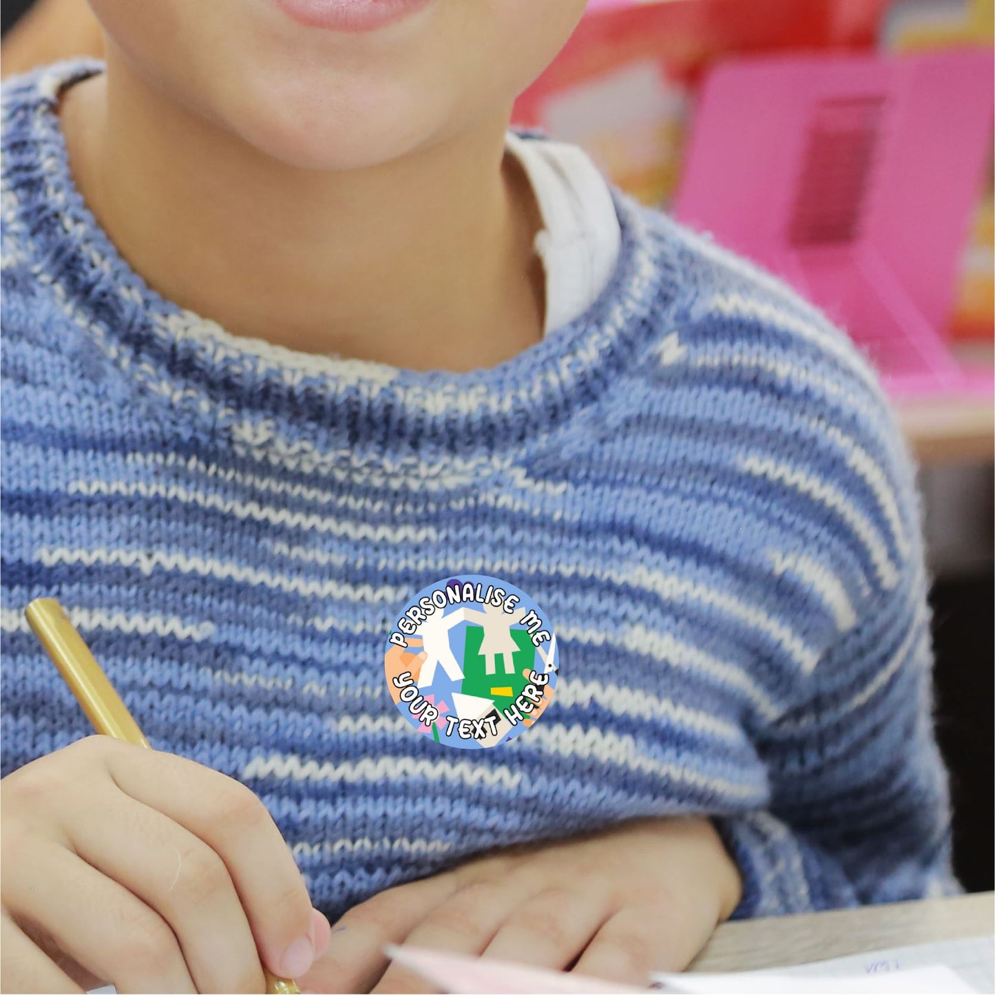 144 Personalised Children Handmade Craft 30mm Glossy Stickers Labels