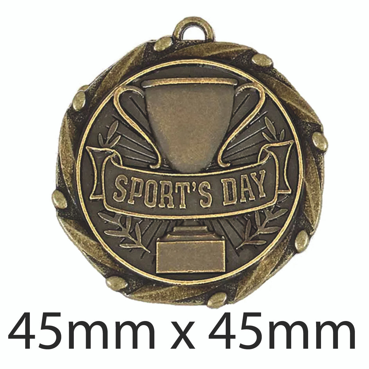 Sticker Stocker - Sports Day Medal with FREE Ribbon and Certificate 45mm Metal
