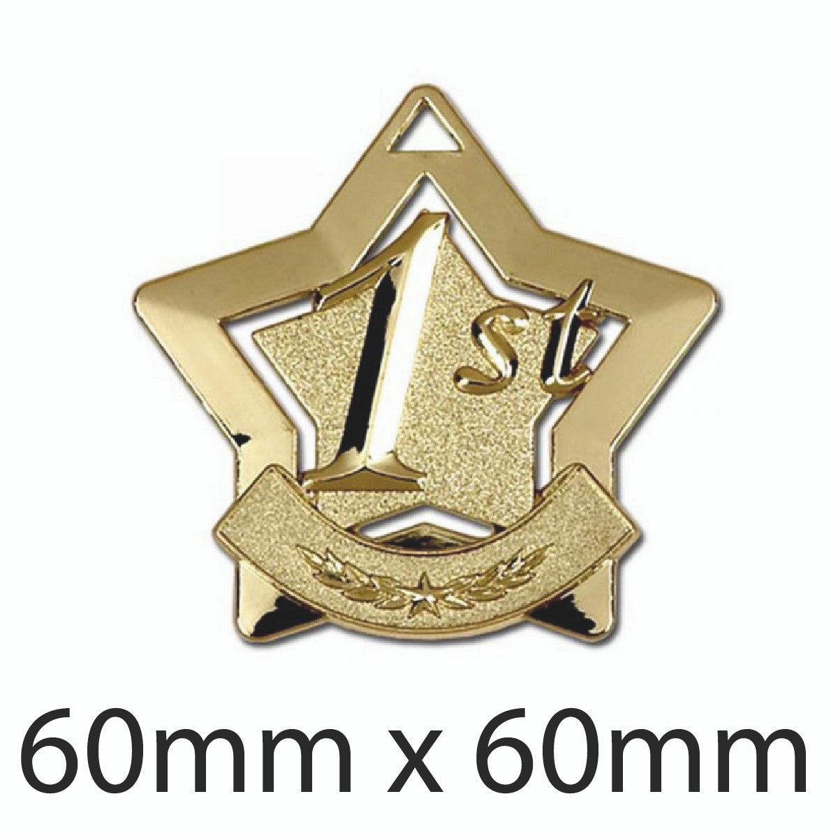 Sticker Stocker - Sports Star Place Medal with FREE Ribbon and Certificate 60mm Metal Gold 1st, silver 2nd or bronze 3rd