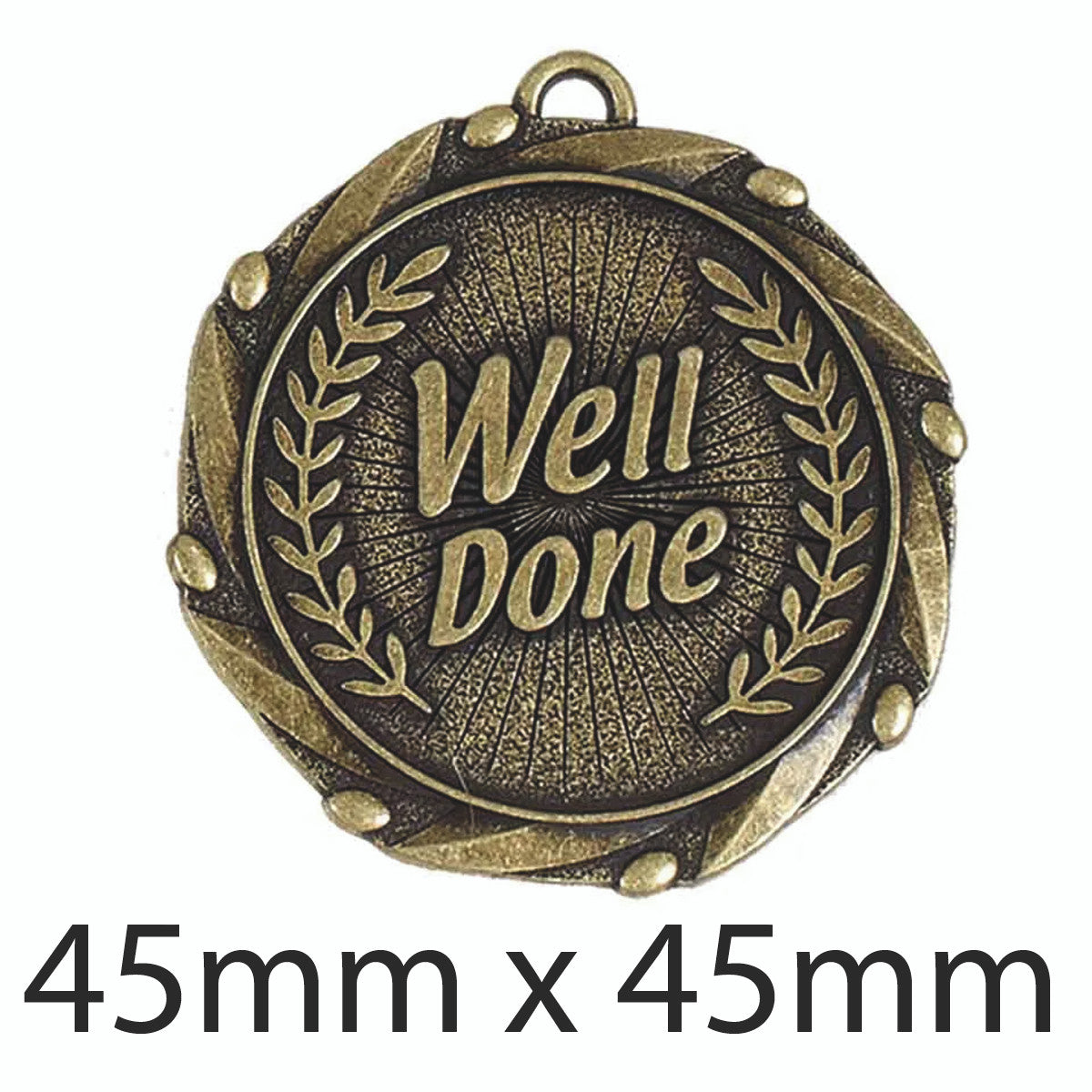 Sticker Stocker - Well Done Medal with FREE Ribbon and Certificate 45mm Metal