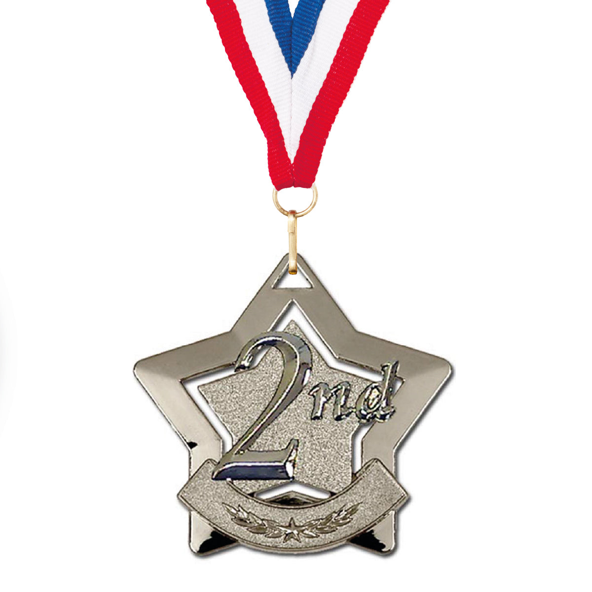 Sports Star Place Medal with FREE Ribbon and Certificate 60mm Metal Gold 1st, silver 2nd or bronze 3rd