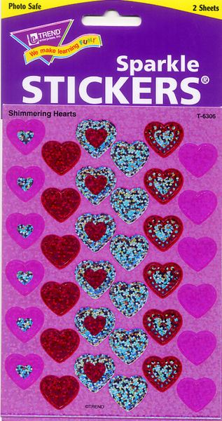 Shimmering Hearts Sparkle Reward Stickers