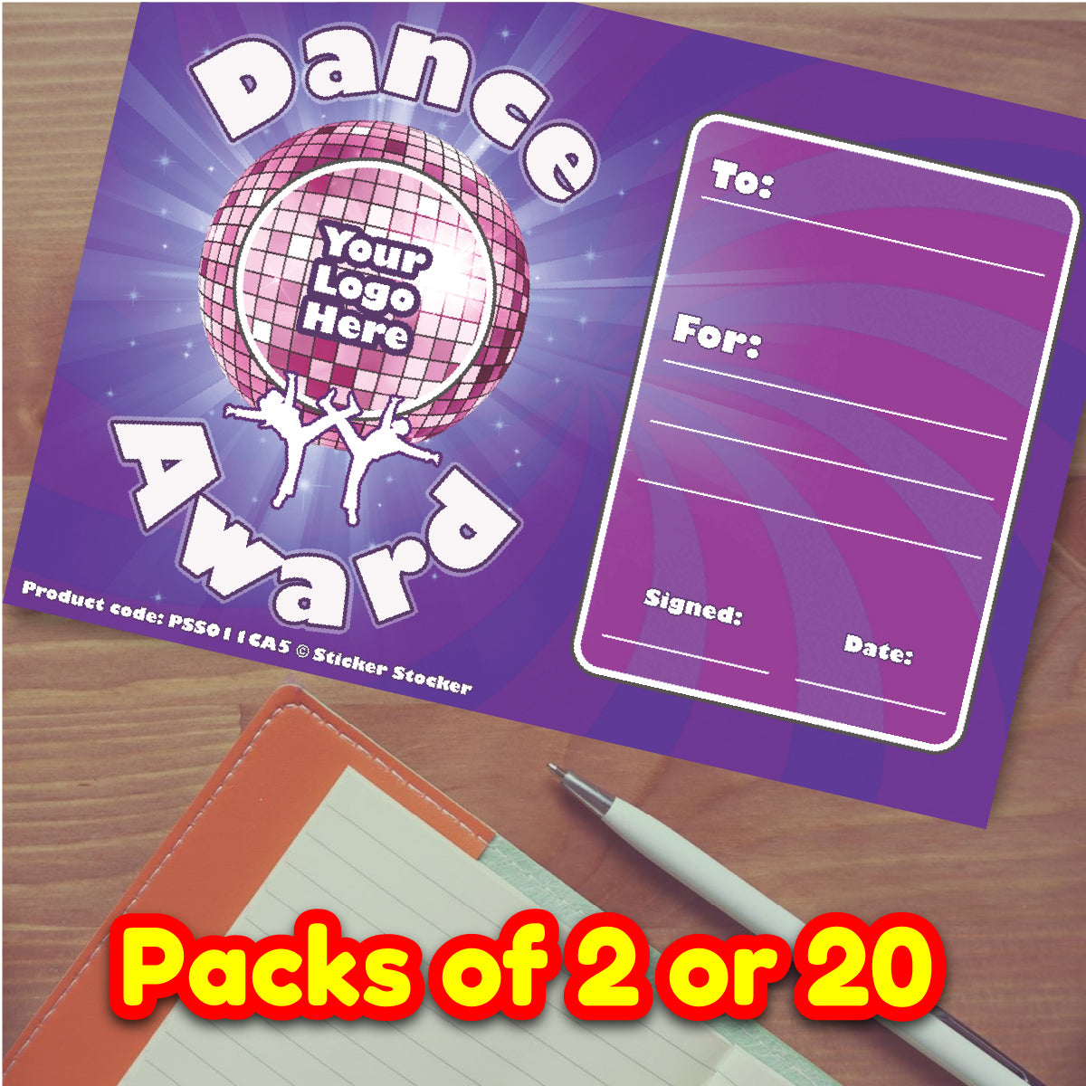 Personalised Dance Award certificates for school teachers, 250gsm A5 silk finish Photo Paper