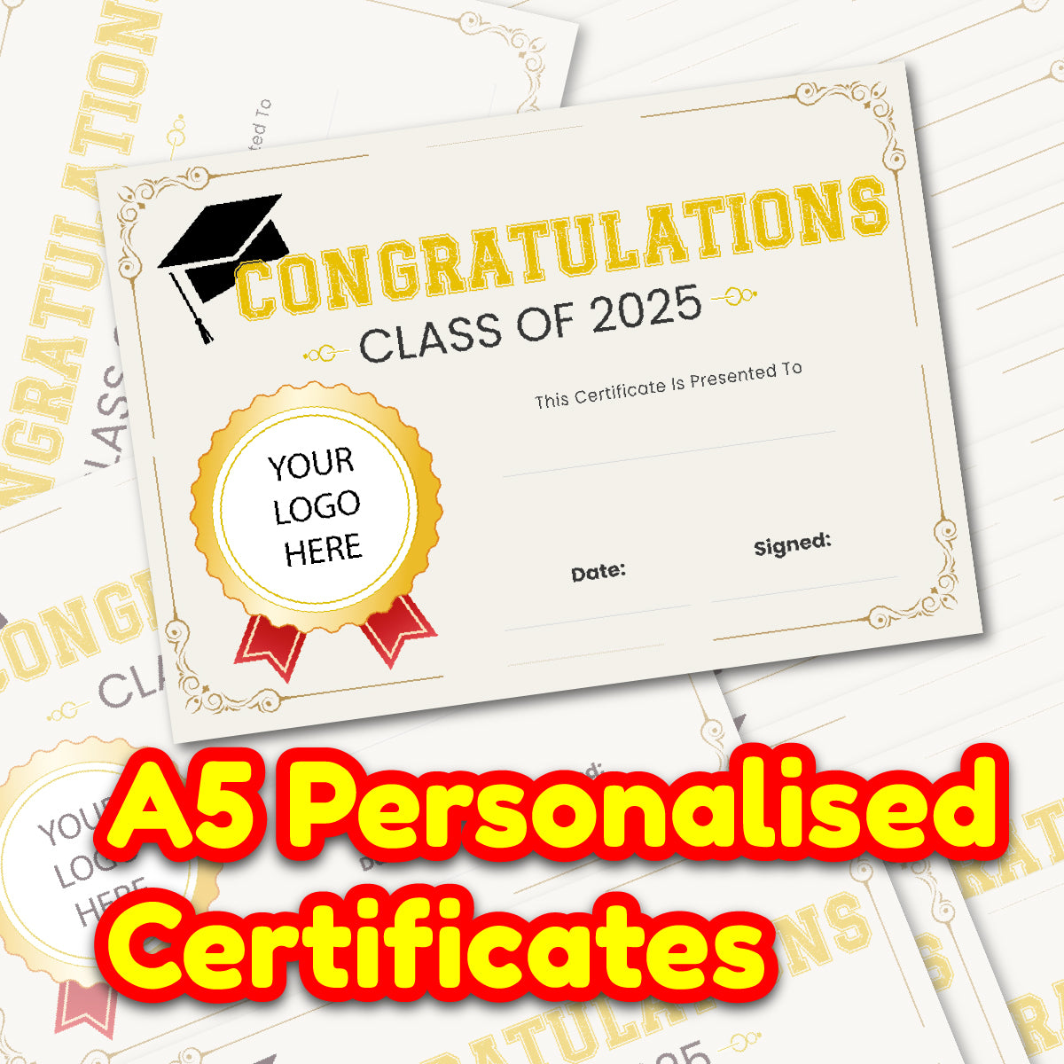 Personalised Graduation certificates for school teachers, 250gsm A5 silk finish Photo Paper