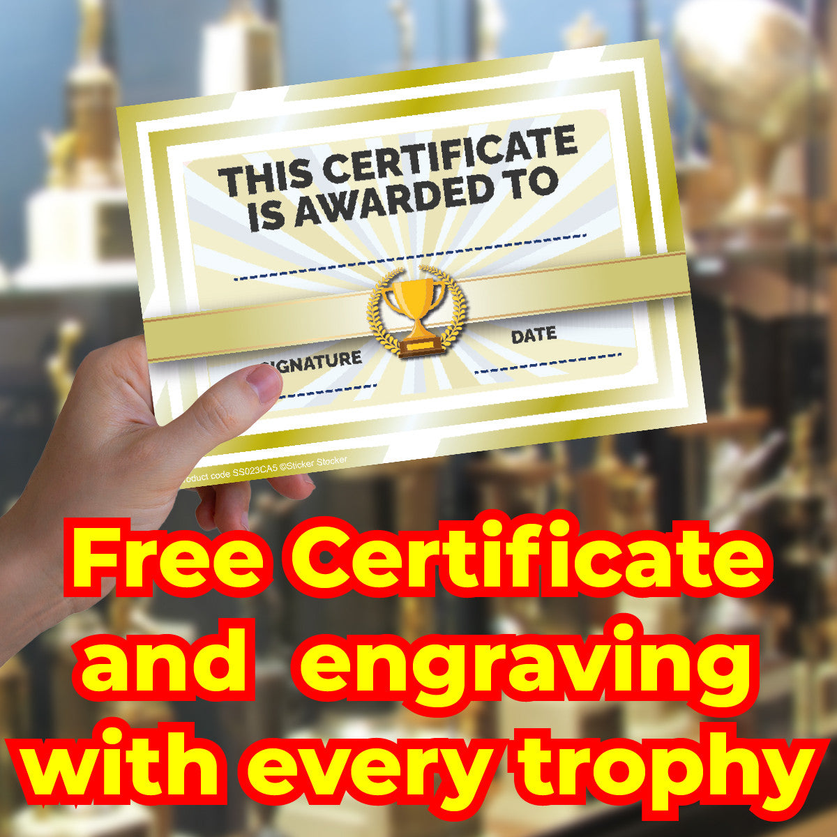Sticker Stocker - Mini Star Well Done Medal Award Trophy 8cm Resin FREE engraving and Certificate