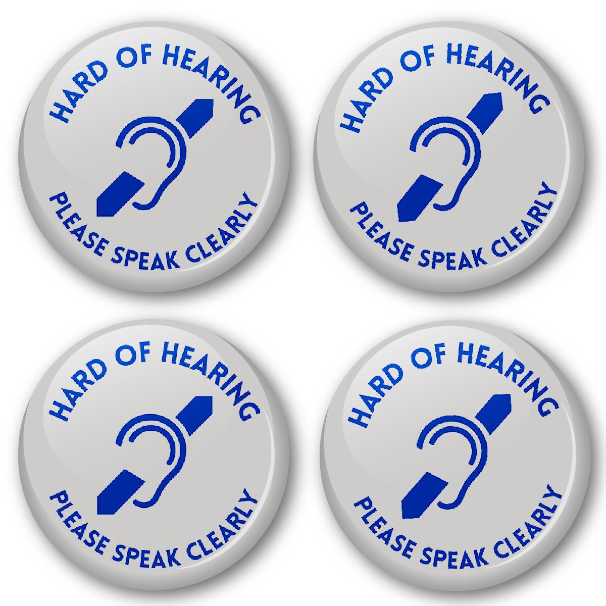 20 x Hard of Hearing Awareness Button Badges (Pack of 20 Pin Badges - 38mm)