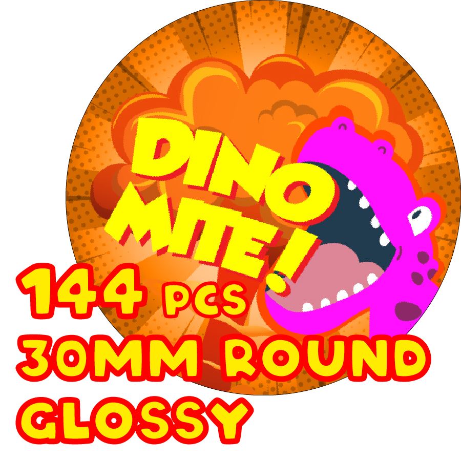 144 Dinosaur Praise Words 30mm Reward Stickers for Teachers, Parents and Party Bags