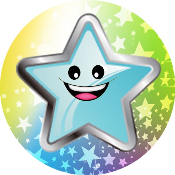 144 Smiling Star 30mm Stickers for School Teachers, Parents and Party Bags