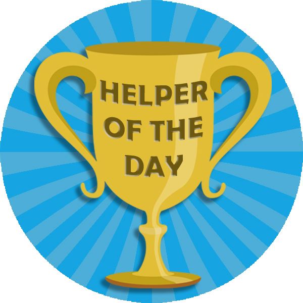 144 Helper of the Day 30mm Reward Stickers for Teachers, Parents and Party Bags