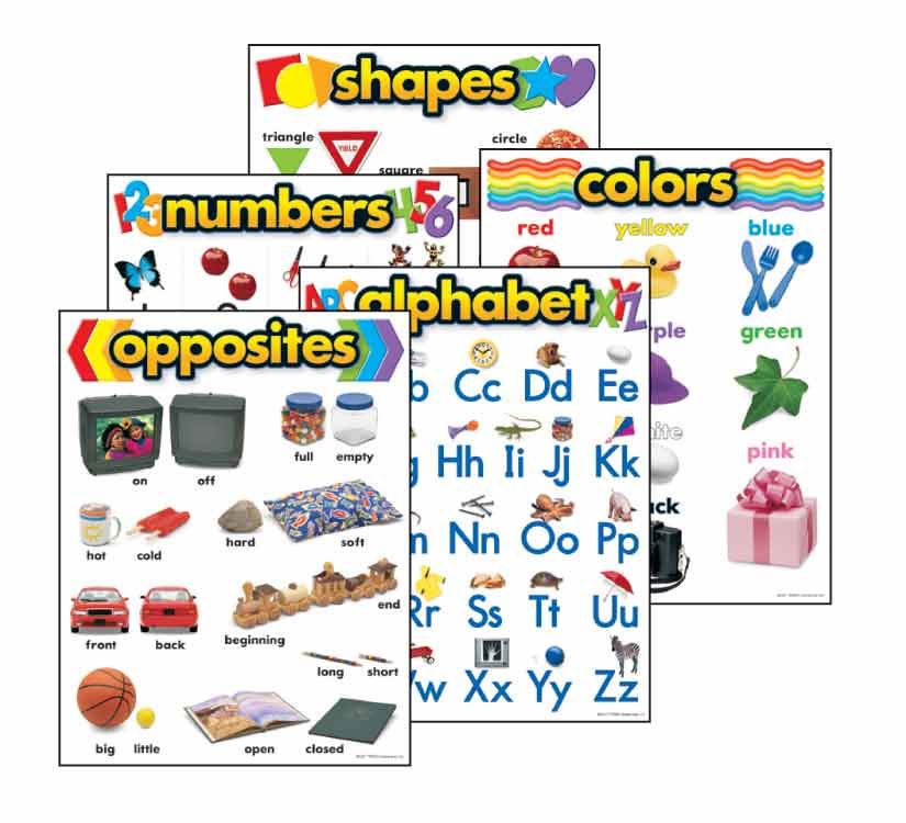 Basic Skills Combo -5 Durable Reusable School Classroom posters