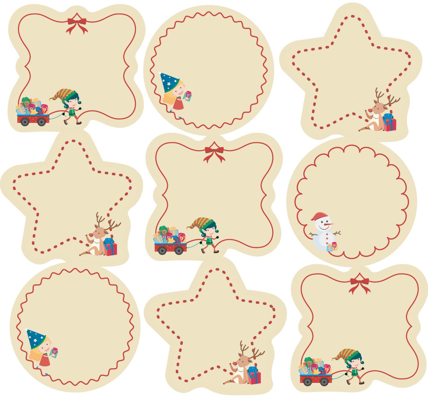 72 Christmas Self Adhesive labels 45mm Stickers Gifting Tags Present Name Labels