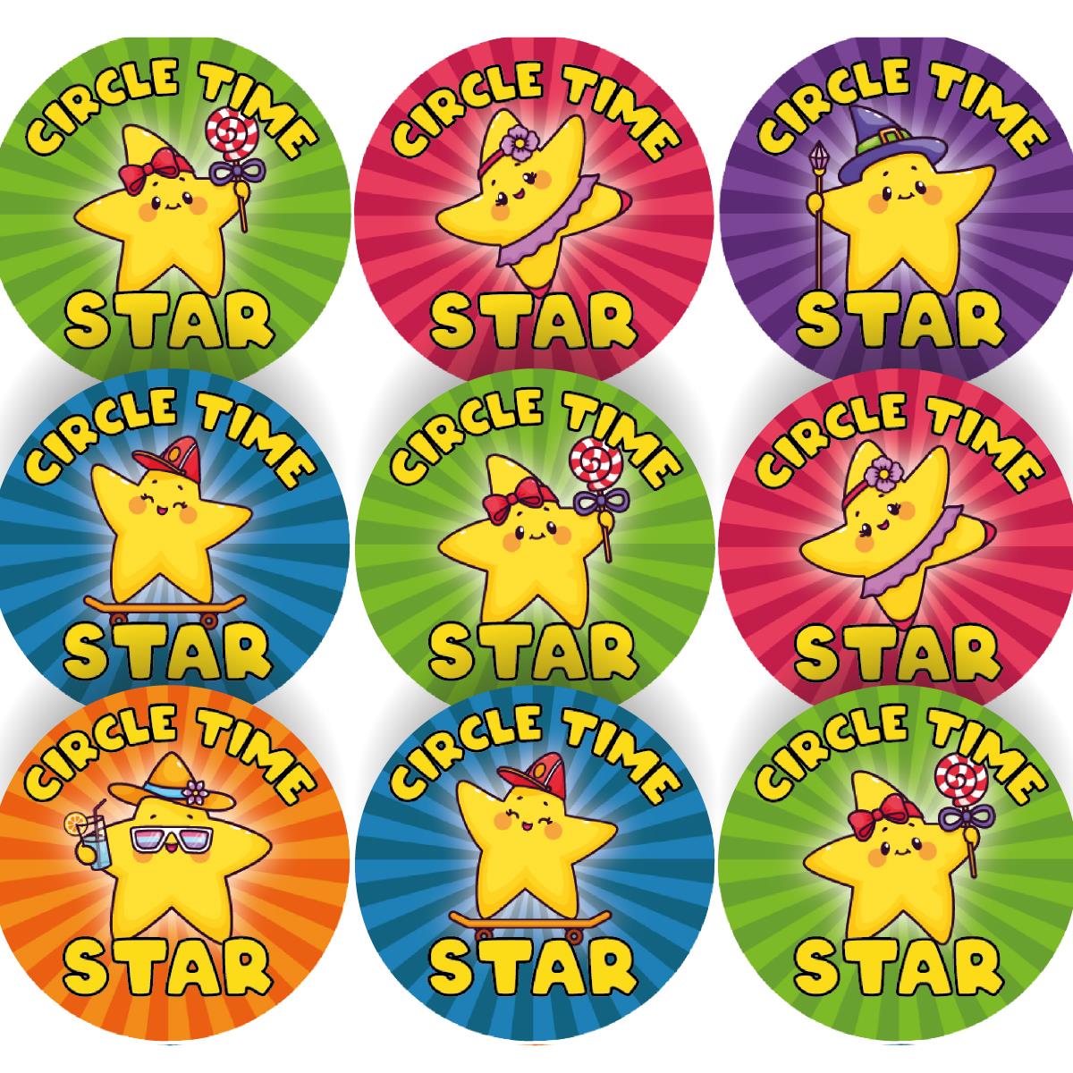 144 Circle Time Star 30mm Reward Stickers for School Teachers, Parents and Nursery