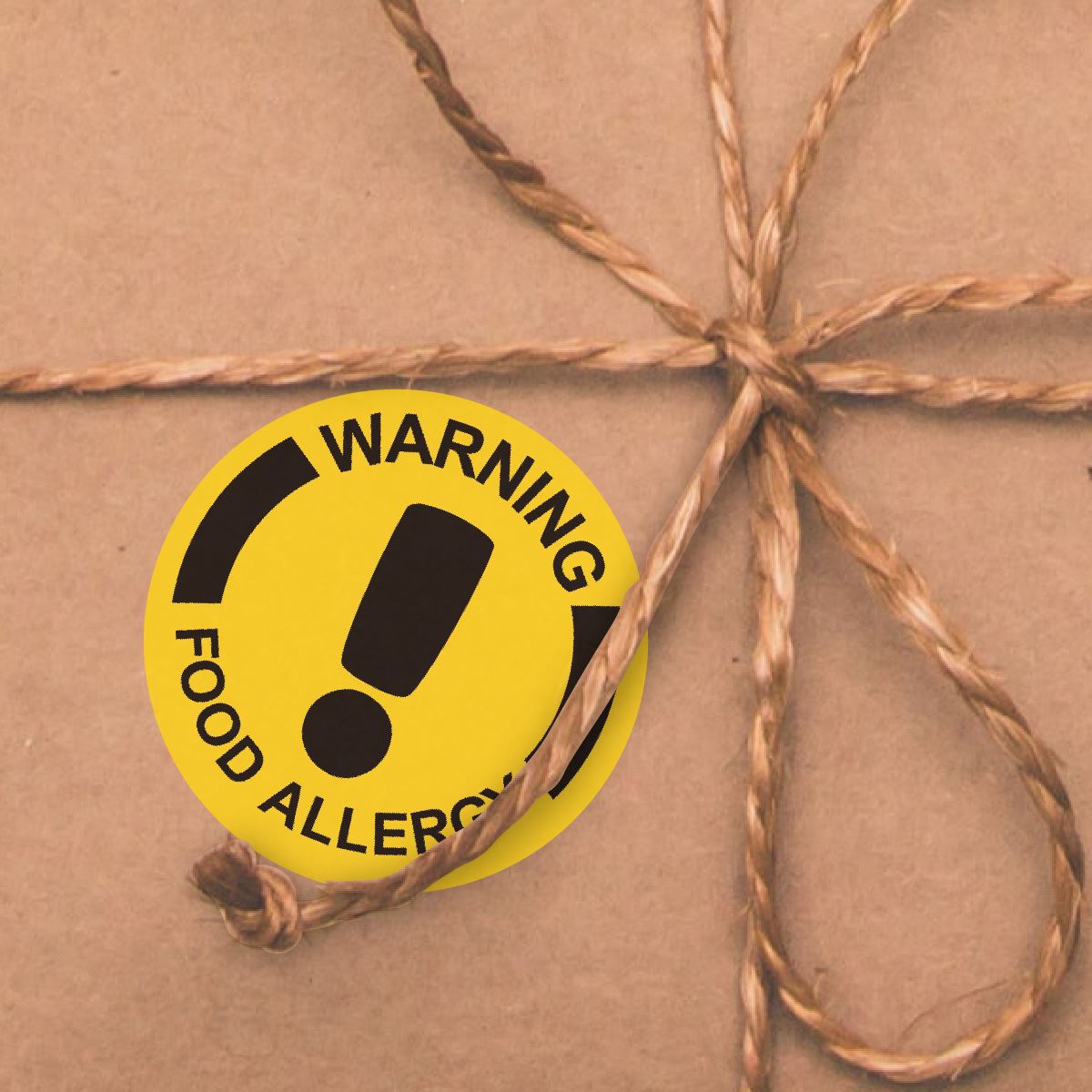 144 Warning Food Allergy - 30mm - Glossy Food Label Stickers