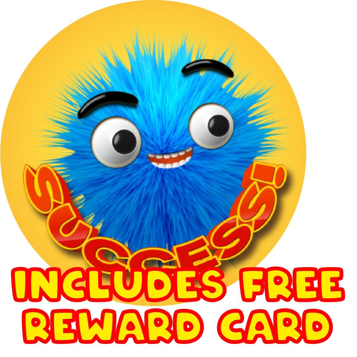 144 Furry Face Praise Word Rewards 30mm Glossy Stickers