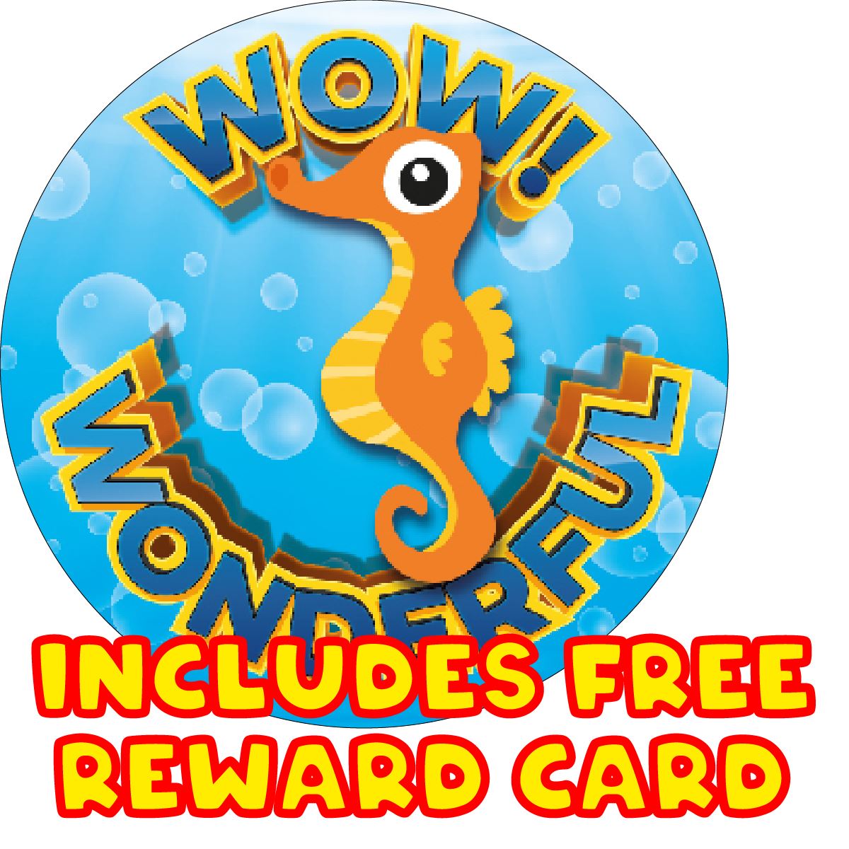 144 Deep Blue Praise Words 30mm Glossy Reward Stickers