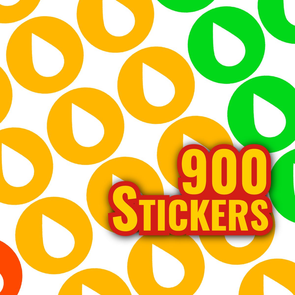 900 Colourful Mini Rainbow Droplets Dot 10mm Glossy Spot Stickers - Journal Tracker Stickers