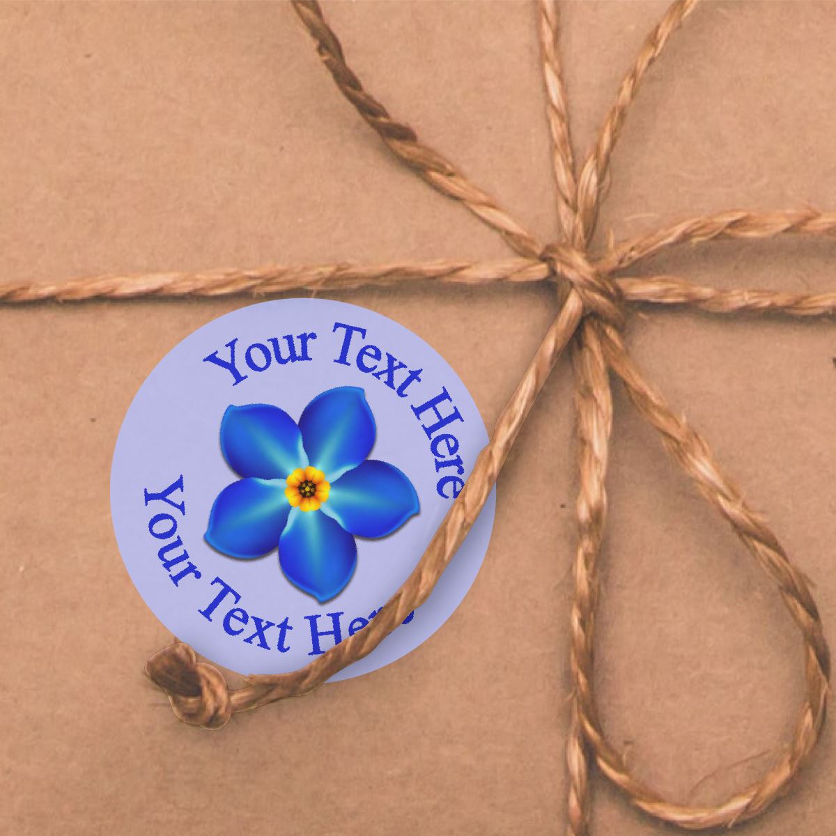 144 Personalised Forget me Not 30mm Stickers School Teachers, Alzheimer's Dementia Flower