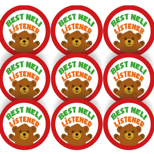 144 Best NELI Listener - 30mm - Glossy Reward Literacy Stickers for Teachers & Parents